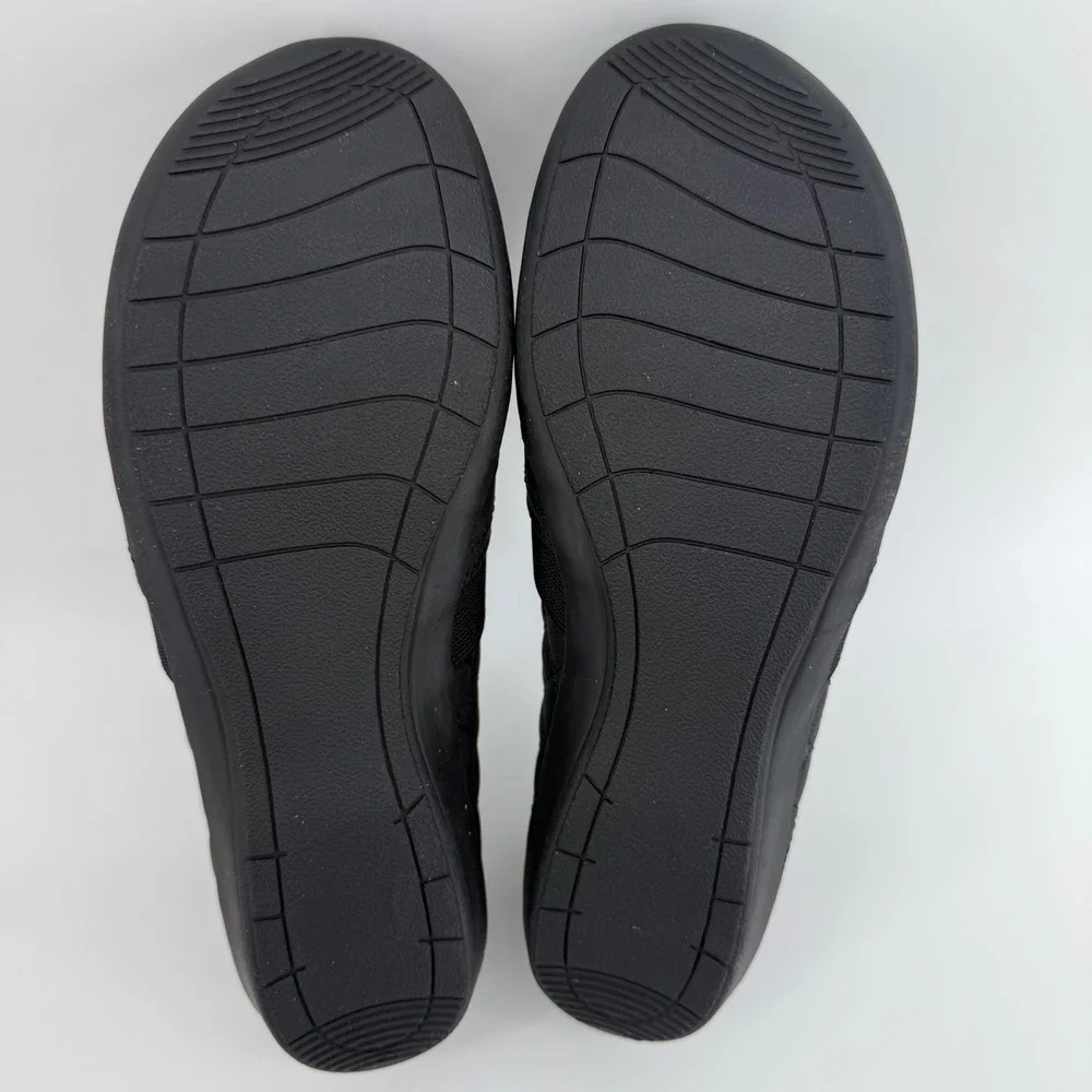 JSport Lisa Black Slip On Loafers‎ Quilted Memory Foam Womens 8 S5LSA01